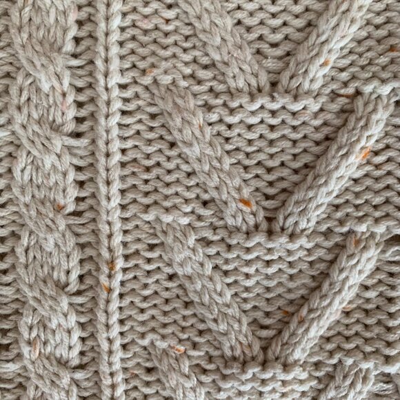 BDG Urban Outfitters Women Cable Knit Sweater XSmall Cream Fisherman Elbow Patch - Picture 9 of 14